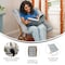 Flash Furniture Archer 28-in Oversized Portable Faux Fur Folding Saucer Chair, Gray Faux Fur/Soft Gold Frame FV-FSC-027-GY-SGD-GG - alternate 9
